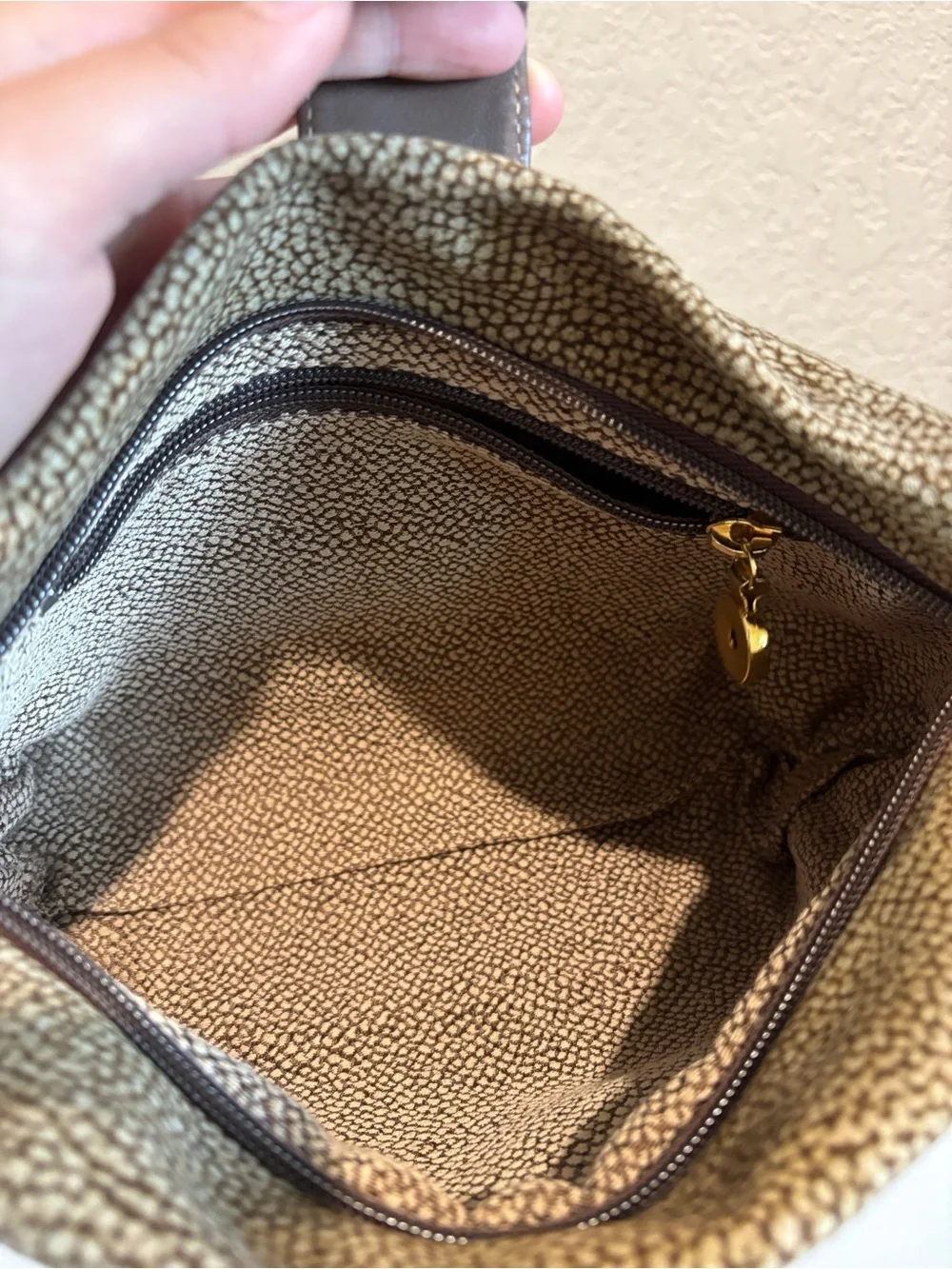 Borbonese Redwall Brown Leather Clutch